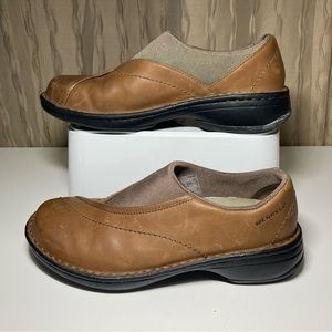 Merrell Tetra Curve Women's 6.5 Brown Taupe Leather Comfort Slip On Loafer Shoes